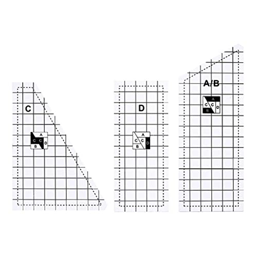 Wjsdsg Praktisches Haushalts Patchwork Handwerkslineal 4 Stile Wasserdicht Staubdicht Einfache Reinigung Verformungssicher Wiederverwendbares Quilt Lineal von Wjsdsg