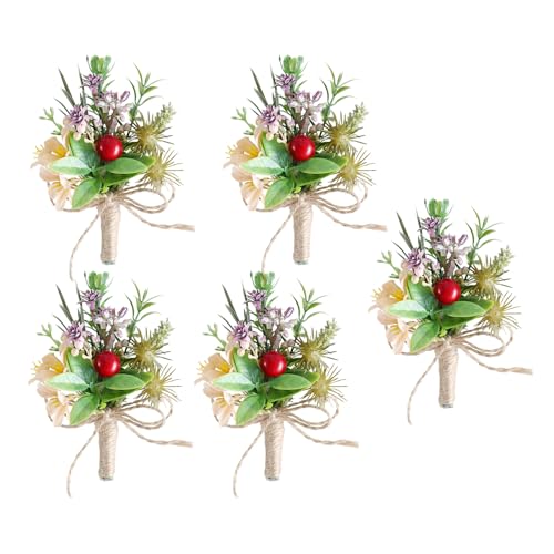 Wjsdsg Set Mit 5 Boutonniere Für Die Hochzeitszeremonie Einfach Zu Tragen Und Zu Entfernen Blumenanstecknadeln Bunte Blumen Anstecknadel Ornament von Wjsdsg