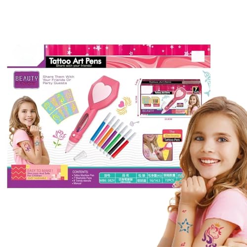 Wlikmjg Kinderspielzeug-Set, Kinderspielzeug-Körperkunststifte,Malstifte für Kinderspielzeug - Kreative Kinder-Make-up-Sets mit Malschablonen für Mädchen, Kinder, Kinder von Wlikmjg