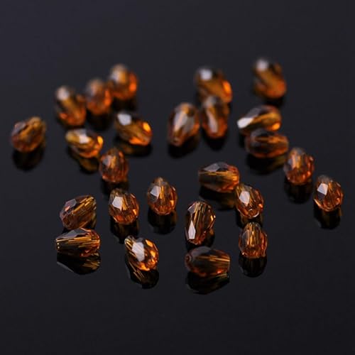 Glasperlen in Tropfenform, facettiert, glasbeschichtet, lose Bastelperlen für Schmuckherstellung, DIY-Dekoration, 5 x 3 mm, 300 Stück (Nr. 48) von Wllpgolsil