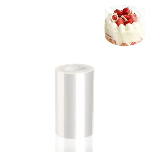 Wlztea Tortenrandfolie, 10cmx10m Acetat Kuchenstreifen, Frost Form, Transparent Acetat Rolle, Acetat Folie für Tortendeko Schokolade Kuchen Dessertringe Mousse (10cm) von Wlztea