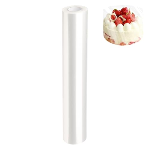 Wlztea Tortenrandfolie, 25cmx10m Acetat Kuchenstreifen, Frost Form, Transparent Acetat Rolle, Acetat Folie für Tortendeko Schokolade Kuchen Dessertringe Mousse (25cm) von Wlztea