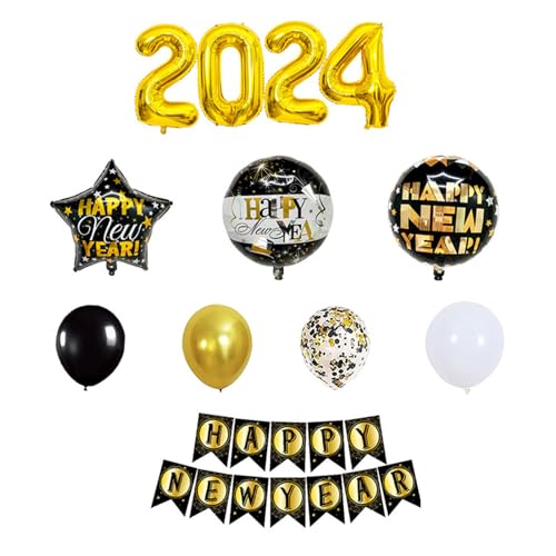 2024 Zahlenballon, Frohes neues Jahr, Weihnachtsdekorationen für Heimdekoration, kreatives Partyzubehör von Woedpez