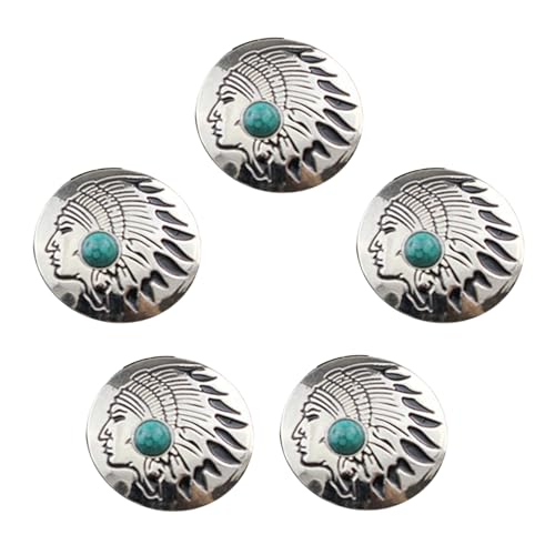 5 Stück Hochzeitsknöpfe aus Türkisimitat, 25 mm, rund, Blumenknöpfe, Leder, dekorative Knöpfe zum Basteln 5 Stück Hochzeitsknöpfe aus Türkisimitat, 25 mm, rund, Blumenknöpfe, Leder, dekorative Knöpfe zum Basteln von Woedpez