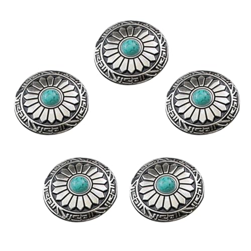 5 Stück Hochzeitsknöpfe aus Türkisimitat, 25 mm, rund, Blumenknöpfe, Leder, dekorative Knöpfe zum Basteln 5 Stück Hochzeitsknöpfe aus Türkisimitat, 25 mm, rund, Blumenknöpfe, Leder, dekorative Knöpfe zum Basteln von Woedpez