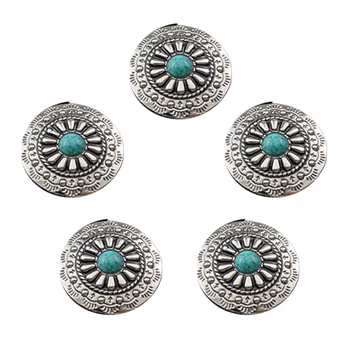 5 Stück Hochzeitsknöpfe aus Türkisimitat, 25 mm, rund, Blumenknöpfe, Leder, dekorative Knöpfe zum Basteln 5 Stück Hochzeitsknöpfe aus Türkisimitat, 25 mm, rund, Blumenknöpfe, Leder, dekorative Knöpfe zum Basteln von Woedpez