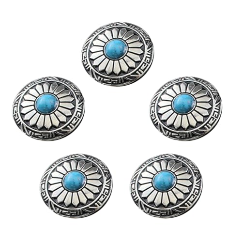5 Stück Hochzeitsknöpfe aus Türkisimitat, 25 mm, rund, Blumenknöpfe, Leder, dekorative Knöpfe zum Basteln 5 Stück Hochzeitsknöpfe aus Türkisimitat, 25 mm, rund, Blumenknöpfe, Leder, dekorative Knöpfe zum Basteln von Woedpez