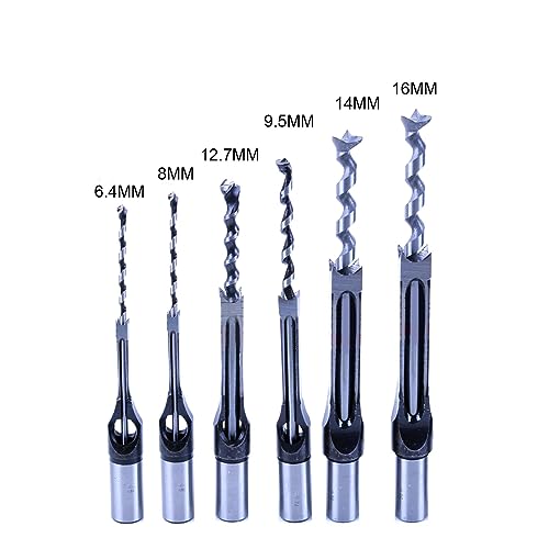 Effizientes Holzbearbeitungs Lochset 6-teilig Vierkantloch Stemmbohrer Langlebig Langlebig von Woedpez