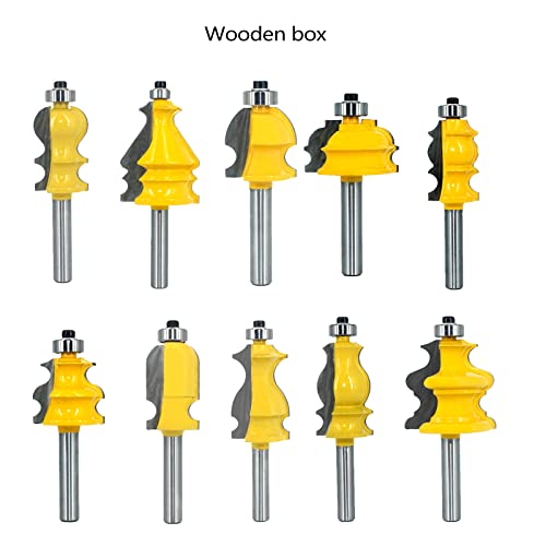 Holzbearbeitungs Fräser 10 Packungen Schaftfräser Bits Schranktür Graviermaschine Oberfräse Fräser Set von Woedpez