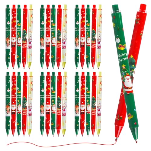 Wohlstand 30 Stück Marker Pen Weihnachtsfeier,Weihnachten Schreibwaren Set,Kugelschreiber,Weihnachts Schreibender Druckkugelschreiber,Weihnachtsstift für Studenten, Kinder und Kollegen von Wohlstand