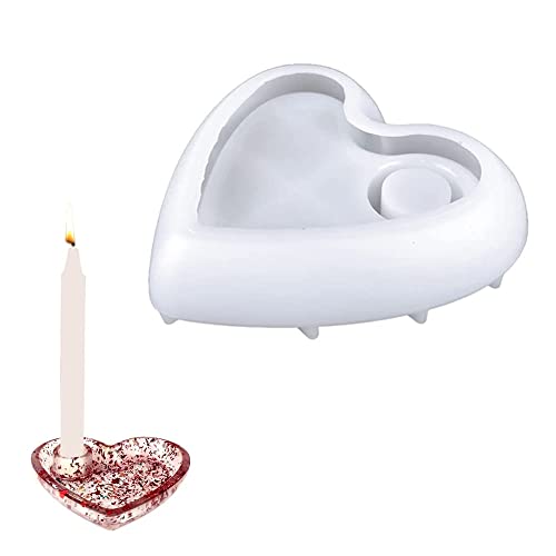 Wohlstand Silikonform Kerzenhalter, Gießform Kerzenhalter Herzförmig, Gießform Liebe Kerzenständer für Kerzenstiele, Tablett, Schmuckstaierbox, Home Decoration von Wohlstand