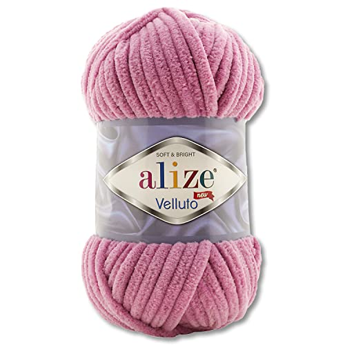 100 g Alize Velluto Wolle in 30 Auswahl (98 | Rose) von Wohnkult