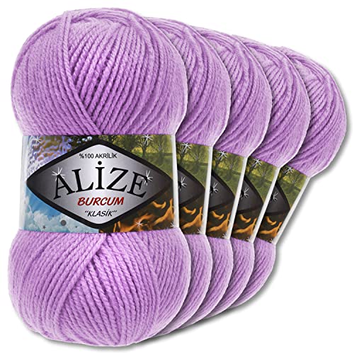 5x Alize 100 g Burcum Klasik Wolle (247 | Magnolie) von Wohnkult