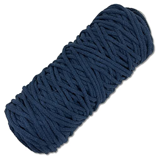 Baumwollkordel 100 Meter 3 mm Makramee Kordel Schnur Textilgarn Baumwollseil Turnbeutel Basteln DIY… (006 | Jeans) von Wohnkult