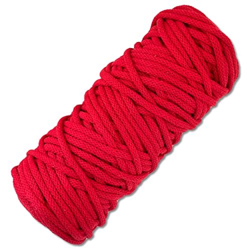 Baumwollkordel 50 Meter in 5 mm Makramee Kordel Baumwollseil Schnur Basteln DIY Schnur Turnbeutel… (019 | Rot) von Wohnkult