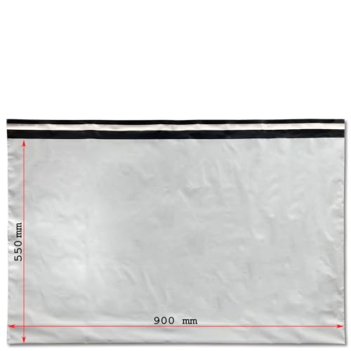 Wohnkult Versandbeutel Versandtasche Versandtüte Polybag LDPE selbstklebend 11 Größen (K9+ | 900x550+2x50+50, 50, Stück) von Wohnkult