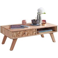 WOHNLING Couchtisch Massivholz akazie 95,0 x 50,0 x 35,0 cm von Wohnling