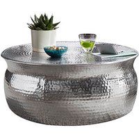 WOHNLING Couchtisch Aluminium silber 75,0 x 75,0 x 31,0 cm von Wohnling