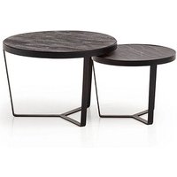 WOHNLING Couchtische-Set Massivholz schwarz von Wohnling