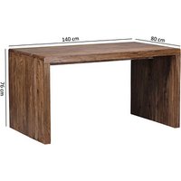 WOHNLING Schreibtisch braun rechteckig, Wangen-Gestell braun 140,0 x 80,0 cm von Wohnling