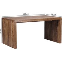 WOHNLING Schreibtisch braun rechteckig, Wangen-Gestell braun 160,0 x 80,0 cm von Wohnling