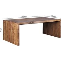 WOHNLING Schreibtisch braun rechteckig, Wangen-Gestell braun 180,0 x 100,0 cm von Wohnling