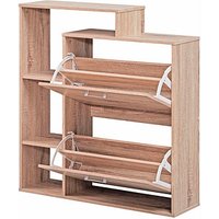 WOHNLING Schuhschrank, WL1.793 sonoma-eiche 4 Fachböden 85,0 x 24,0 x 93,0 cm von Wohnling