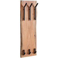 WOHNLING Wandgarderobe WL6.360 akazie Holz 6 Haken 35,0 x 100,0 cm von Wohnling