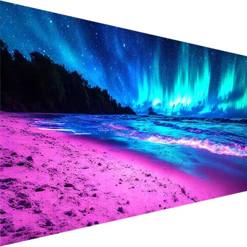 Malen Nach Zahlen Aurora, Malen Nach Zahlen Erwachsene DIY Handgemalt Ölgemälde Kit, Malen Nach Zahlen Kinder Ohne Rahmen 3 Pinsel und Acrylfarben, Bastelset Erwachsene Home Dekor (100x200cm)Meer G-L von Wohoaqig