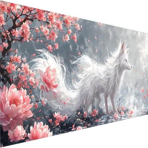 Malen Nach Zahlen Blume, Malen Nach Zahlen Erwachsene DIY Handgemalt Ölgemälde Kit, Malen Nach Zahlen Kinder Ohne Rahmen 3 Pinsel und Acrylfarben, Bastelset Erwachsene Home Dekor (70x140cm)Fuchs 8-3 von Wohoaqig