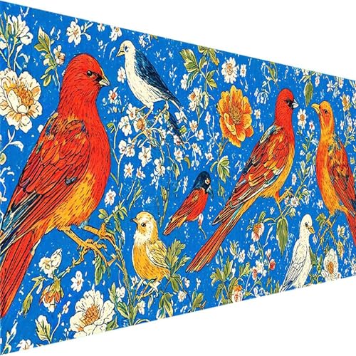 Malen Nach Zahlen Blume, Malen Nach Zahlen ab 7 8 9 Jahre Mädchen und Junge, Malen Nach Zahlen für Kinder Ohne Rahmen 3 Pinsel und Acrylfarben, Bastelset Erwachsene für Home Dekor (40x80cm)Vogel 7-5 von Wohoaqig