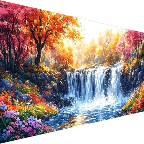 Malen Nach Zahlen Blume Malen Nach Zahlen Erwachsene, Malen Nach Zahlen Kinder Ohne Rahmen mit Pinsel und Acrylfarben, Bastelset Erwachsene, Geschenke und Home Wand Dekor (100x200cm)Landschaft G-A von Wohoaqig