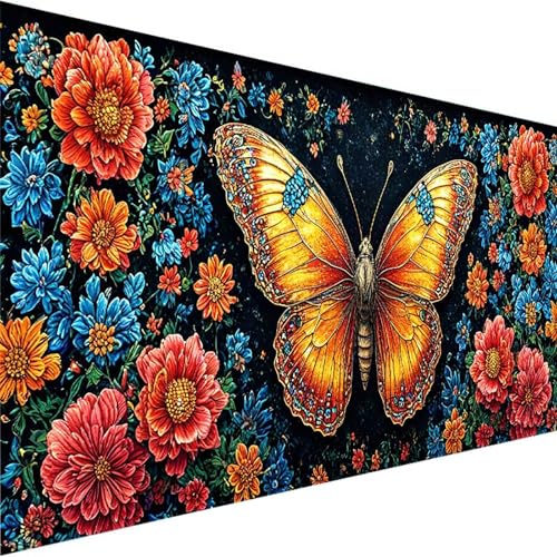 Malen Nach Zahlen Blume Malen Nach Zahlen Kinder, Paint by Numbers Adult Kinder Schmetterling Anfänger mit Leinwand Pinseln Acrylpigment für Geschenke und Home Haus Deko (50x100cm) Ohne Rahmen 8-W von Wohoaqig