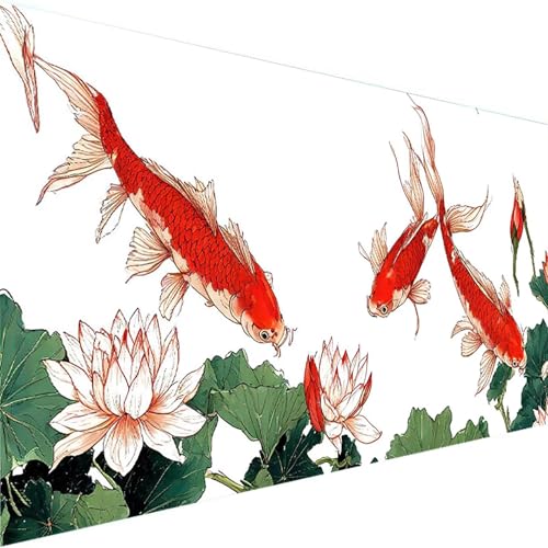 Malen Nach Zahlen Erwachsene, Blume Malen Nach Zahlen Kinder Bastelset Erwachsene, DIY Fisch mit Pinseln und Acrylfarben Handgemalt Ölgemälde Leinwand für Home Wand Decor, Ohne Rahmen (60x120cm) W-2 von Wohoaqig