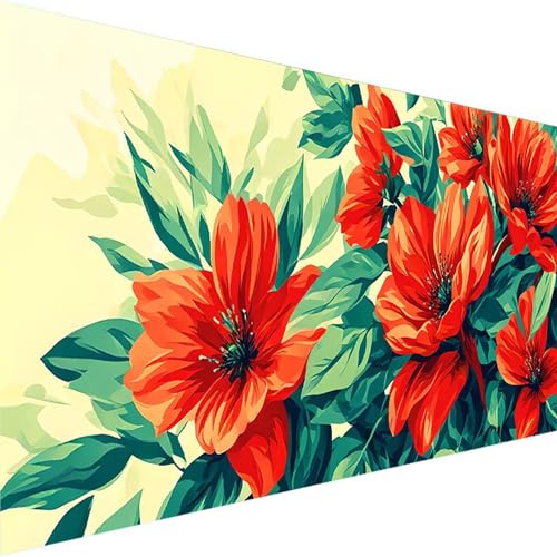 Malen Nach Zahlen Erwachsene, Blume Malen Nach Zahlen Kinder Bastelset Erwachsene, DIY Laub mit Pinseln und Acrylfarben Handgemalt Ölgemälde Leinwand für Home Wand Decor, Ohne Rahmen (60x120cm) 5-3 von Wohoaqig