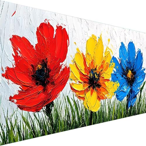 Malen Nach Zahlen Erwachsene, Blume Malen Nach Zahlen Kinder Bastelset Erwachsene, DIY Laub mit Pinseln und Acrylfarben Handgemalt Ölgemälde Leinwand für Home Wand Decor, Ohne Rahmen (90x180cm) 6-5 von Wohoaqig