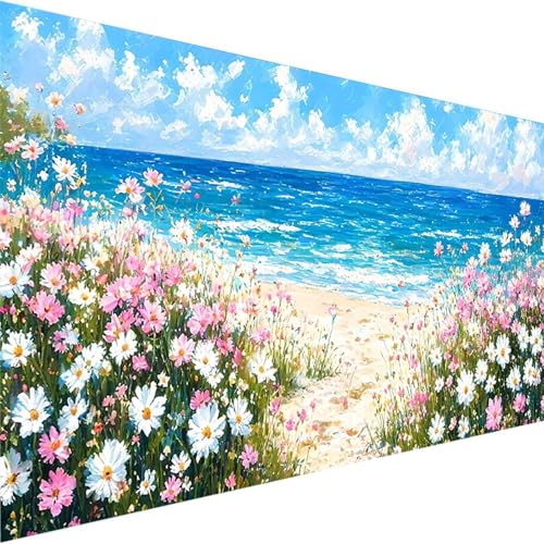 Malen Nach Zahlen Erwachsene, Blume Paint by Numbers Malen Nach Zahlen, DIY Strand mit Pinseln und Acrylfarben Handgemalt Ölgemälde Leinwand für Home Wand Decor Geschenk, Ohne Rahmen (90x180cm) W-6 von Wohoaqig