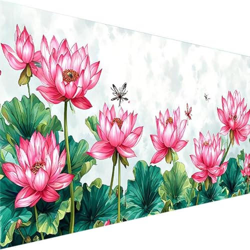 Malen Nach Zahlen Erwachsene, Libelle Paint by Numbers Malen Nach Zahlen, DIY Lotus mit Pinseln und Acrylfarben Handgemalt Ölgemälde Leinwand für Home Wand Decor Geschenk, Ohne Rahmen (60x30cm) C-L von Wohoaqig