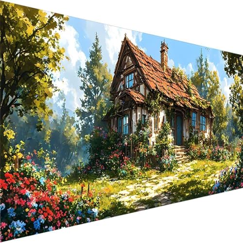 Malen Nach Zahlen Erwachsene, Painting By Numbers Blume, DIY Malen Nach Zahlen Kinder Kabine Leinwand Ölgemälde Set, Bastelset Erwachsene für Home Wand Dekor und Geschenke.(Ohne Rahmen) 80x160cm 3-6 von Wohoaqig