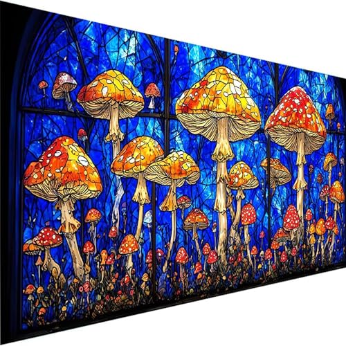 Malen Nach Zahlen Erwachsene, Painting By Numbers Pilz, DIY Malen Nach Zahlen Kinder Blume Leinwand Ölgemälde Set, Bastelset Erwachsene für Home Wand Dekor und Geschenke.(Ohne Rahmen) 80x160cm J-Z von Wohoaqig