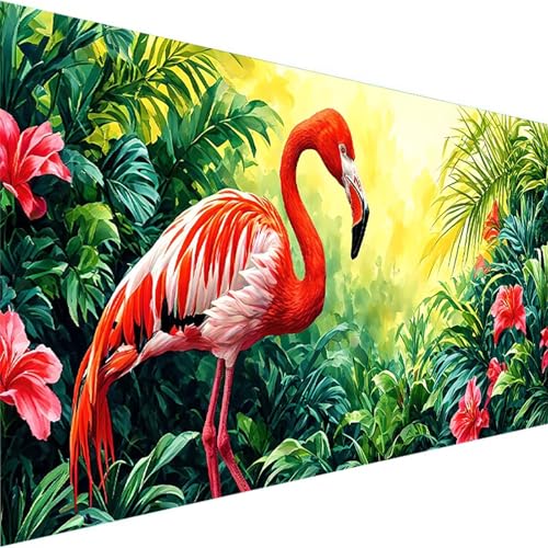 Malen Nach Zahlen Erwachsene, Painting By Numbers Tier, DIY Malen Nach Zahlen Kinder Flamingo Leinwand Ölgemälde Set, Bastelset Erwachsene für Home Wand Dekor Geschenke.(Ohne Rahmen) 80x160cm N-7 von Wohoaqig