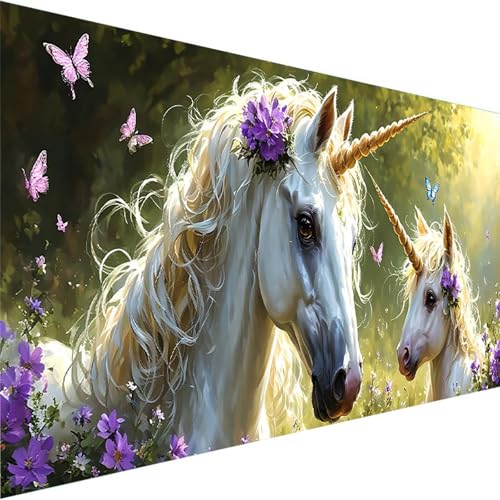 Malen Nach Zahlen Erwachsene, Schmetterling Paint by Numbers Malen Nach Zahlen, DIY Einhorn mit Pinseln und Acrylfarben Handgemalt Ölgemälde Leinwand für Home Decor, Ohne Rahmen (90x180cm) 0-9 von Wohoaqig