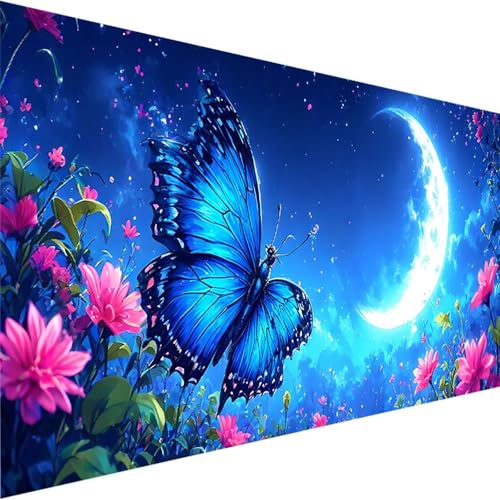 Malen Nach Zahlen Erwachsene, Schmetterling Paint by Numbers Malen Nach Zahlen, DIY Mond mit Pinseln und Acrylfarben Handgemalt Ölgemälde Leinwand für Home Decor Geschenk, Ohne Rahmen (90x180cm) 7-0 von Wohoaqig