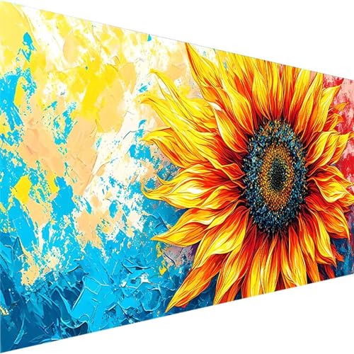 Malen Nach Zahlen Erwachsene, Sonnenblume Paint by Numbers Malen Nach Zahlen, DIY Graffiti mit Pinseln und Acrylfarben Handgemalt Ölgemälde Leinwand für Home Decor Geschenk, Ohne Rahmen (60x30cm) 1-8 von Wohoaqig