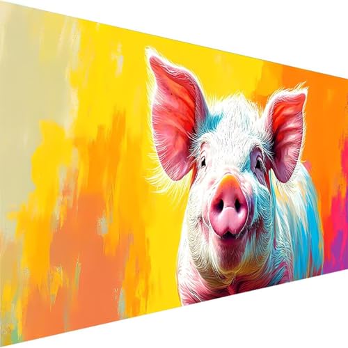 Malen Nach Zahlen Erwachsene, Tier Paint by Numbers Malen Nach Zahlen, DIY Schwein mit Pinseln und Acrylfarben Handgemalt Ölgemälde Leinwand für Home Wand Decor Geschenk, Ohne Rahmen (90x180cm) 6-1 von Wohoaqig