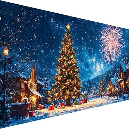 Malen Nach Zahlen Erwachsene Anfänger Festival, DIY Malen Nach Zahlen Handgemalt Ölgemälde auf Leinwand Kit für Home Deko oder Geburtstag Festival Geschenk Mit Farbe und Pinsel, Winter (70x140cm) 0-0 von Wohoaqig