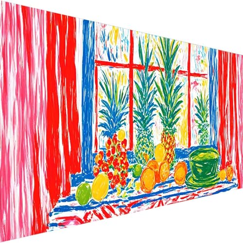 Malen Nach Zahlen Erwachsene Anfänger Obst, DIY Malen Nach Zahlen Handgemalt Ölgemälde auf Leinwand Kit für Home Deko oder Geburtstag Festival Geschenk Mit Farbe und Pinsel, Ananas (100x200cm) 6-B von Wohoaqig