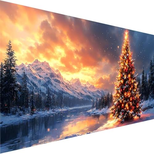 Malen Nach Zahlen Erwachsene Baum, Malen Nach Zahlen Kinder Bastelset Erwachsene, DIY Winter mit Pinseln und Acrylfarben Handgemalt Ölgemälde Leinwand für Home Wand Decor, Ohne Rahmen (80x160cm) F-4 von Wohoaqig