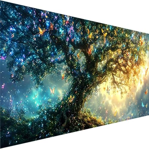 Malen Nach Zahlen Erwachsene Baum Des Lebens, Malen Nach Zahlen Mädchen und Jungen - DIY Malen Nach Zahlen Schmetterling für Kinder und Anfänger mit Pinsel und Acrylfarben (60x120cm) (Ohne Rahmen) 7-O von Wohoaqig