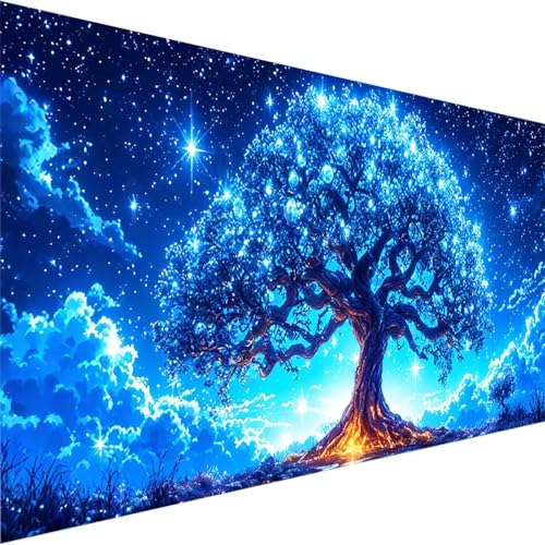 Malen Nach Zahlen Erwachsene Baum Des Lebens - Knitterfreie Leinwand, Pinsels und Acrylfarbe - DIY Handgemalt Ölgemälde Kit Als Geschenk (40x80cm) Malen Nach Zahlen Sternenhimmel (Ohne Rahmen) F-2 von Wohoaqig